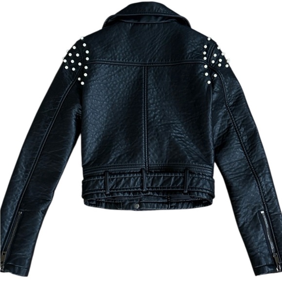 Like New Joe's Jeans Faux Leather
Pearl Studded Moto Jacket Black Size XS - Picture 10 of 12